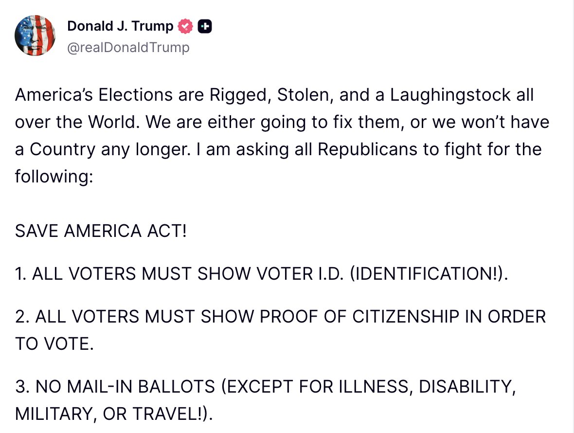 MRcpn7's tweet image. 🔴Trump:

America's Elections are Rigged, Stolen, and a Laughingstock all over the World.

#trump #America #donaldferguson