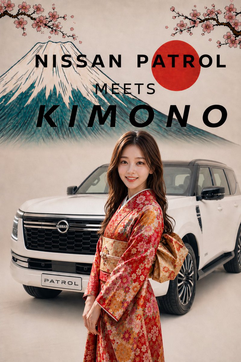 YeuxpursJi's tweet image. 日産パトロール × 着物 🇯🇵🌸
自分でちょっとアレンジしてみました✨
①番と②番、どっちが好み❓
富士山と桜、そして和の美しさ…
パトロールの力強さ × 着物の優雅さ = 最高のコラボ🗻🌸左 or 右、あなたの推しは⁉️
コメントで教えてください👇💕
#日産 #Nissan #パトロール #NissanPatrol #Patrol