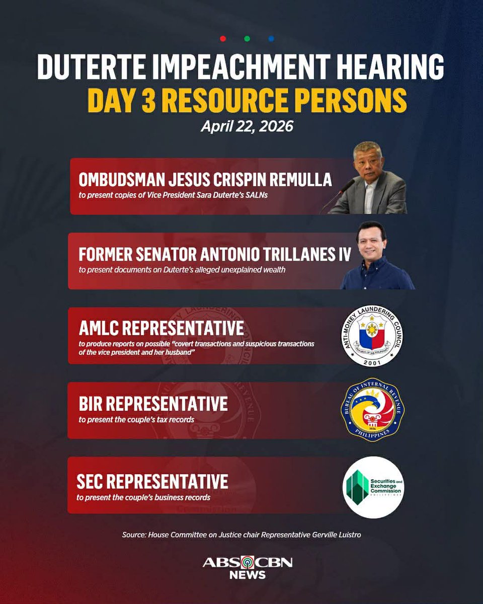 Wag kalimutan manuod bukas.

#ImpeachSaraDuterte
#ImpeachAttySara  ctto.