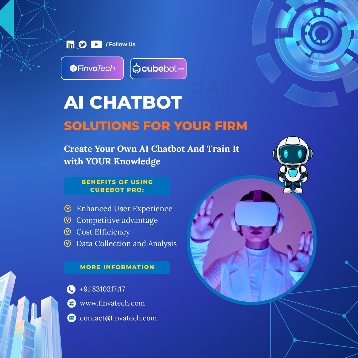 FinvaTech_com's tweet photo. 🤖 Smarter Conversations. Faster Growth.

Build your own AI chatbot trained on YOUR data 🚀
✔️ Better UX
✔️ Lower costs
✔️ 24/7 support
Scale your business with intelligent automation today 👇

https://t.co/a3vzooSQVH
.
.
#AI #Chatbot #AIChatbot #Automation #MachineLearning https://t.co/JbC5E71hYm