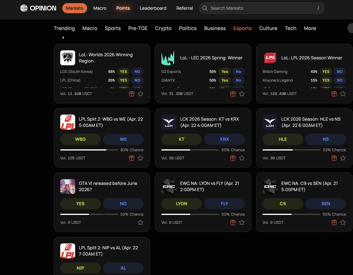 vslyhcrypto's tweet photo. Great news for esports fans from @opinionlabsxyz

The team recently launched a cool promotion, if you make a bet on esports events you get a 2x win multiplier
This promotion runs for 2 weeks until April 30, 00:00 UTC

And since I love CS2 I will definitely use this advantage https://t.co/FphwuV7coS