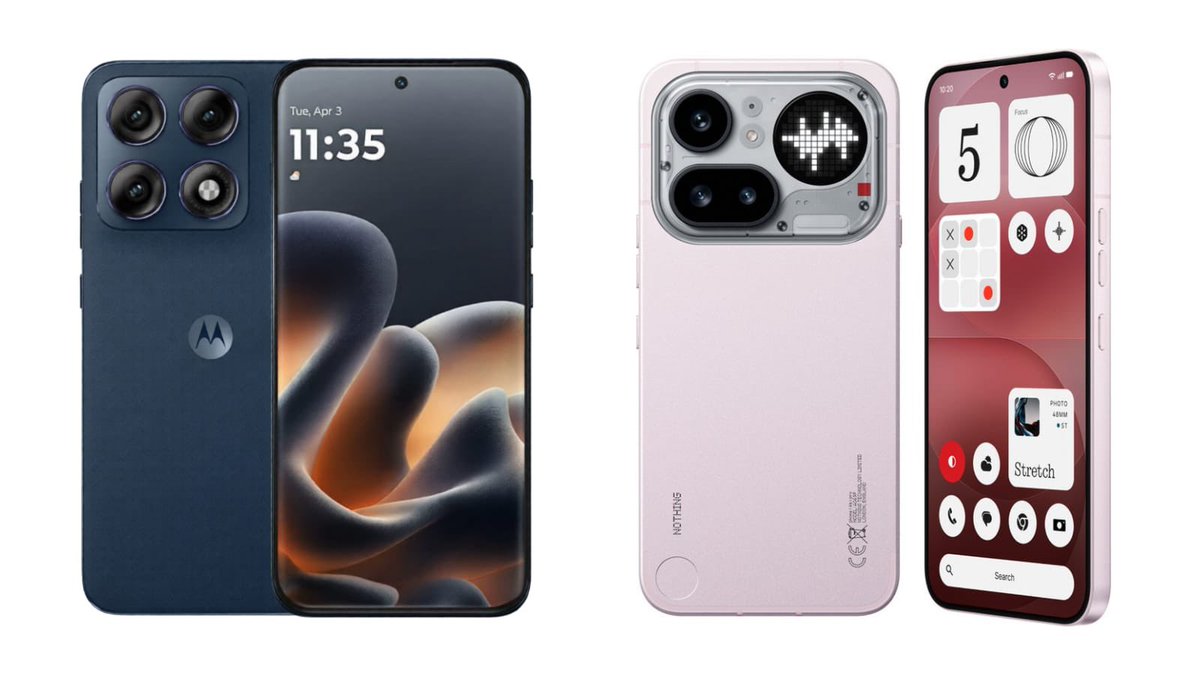 Moto Edge 70 Pro vs Nothing Phone (4a) Pro specs comparison :

    Edge 70 Pro                   Phone 4a Pro
• 6.8" 1.5K curved          • 6.83" 1.5K Flat
• 144Hz RR                       • 144Hz RR
• MTK D8500                  • SD 7 Gen 4
• 50MP LY710