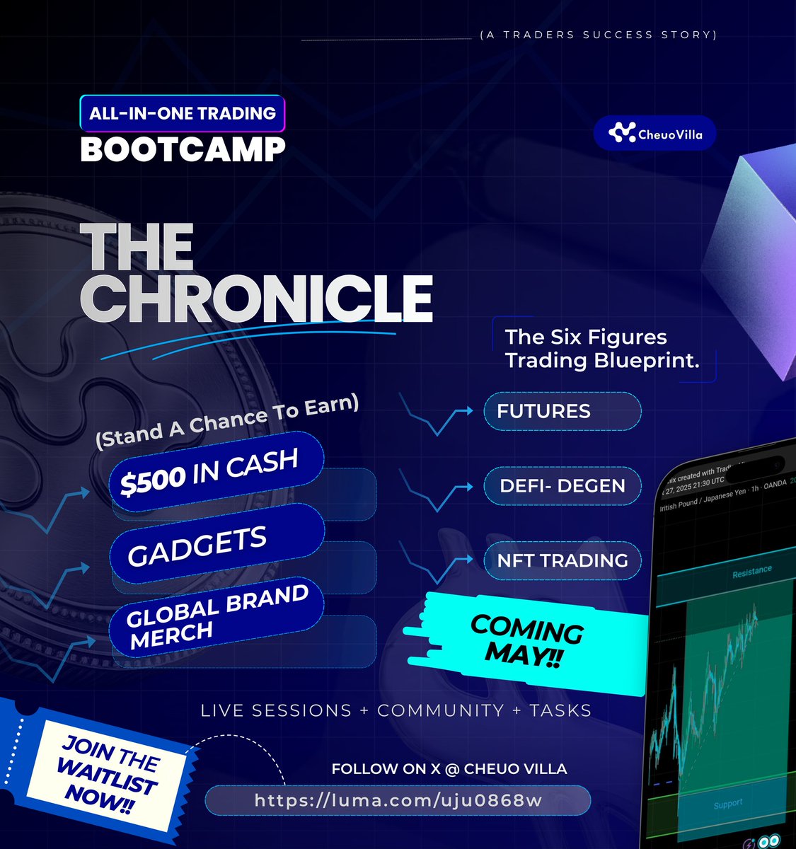 Gm Chad, 

NEW TRADING TRAINING is out, <a href="/CheuoVilla/">Cheuo-Villa</a> is hosting🔥🔥.
It is aimed at helping participants earn their first $1000+ 

- $500 in completion award cash prize
- New Gadget

Join now to fix the structure of your trading journey 
luma.com/uju0868w