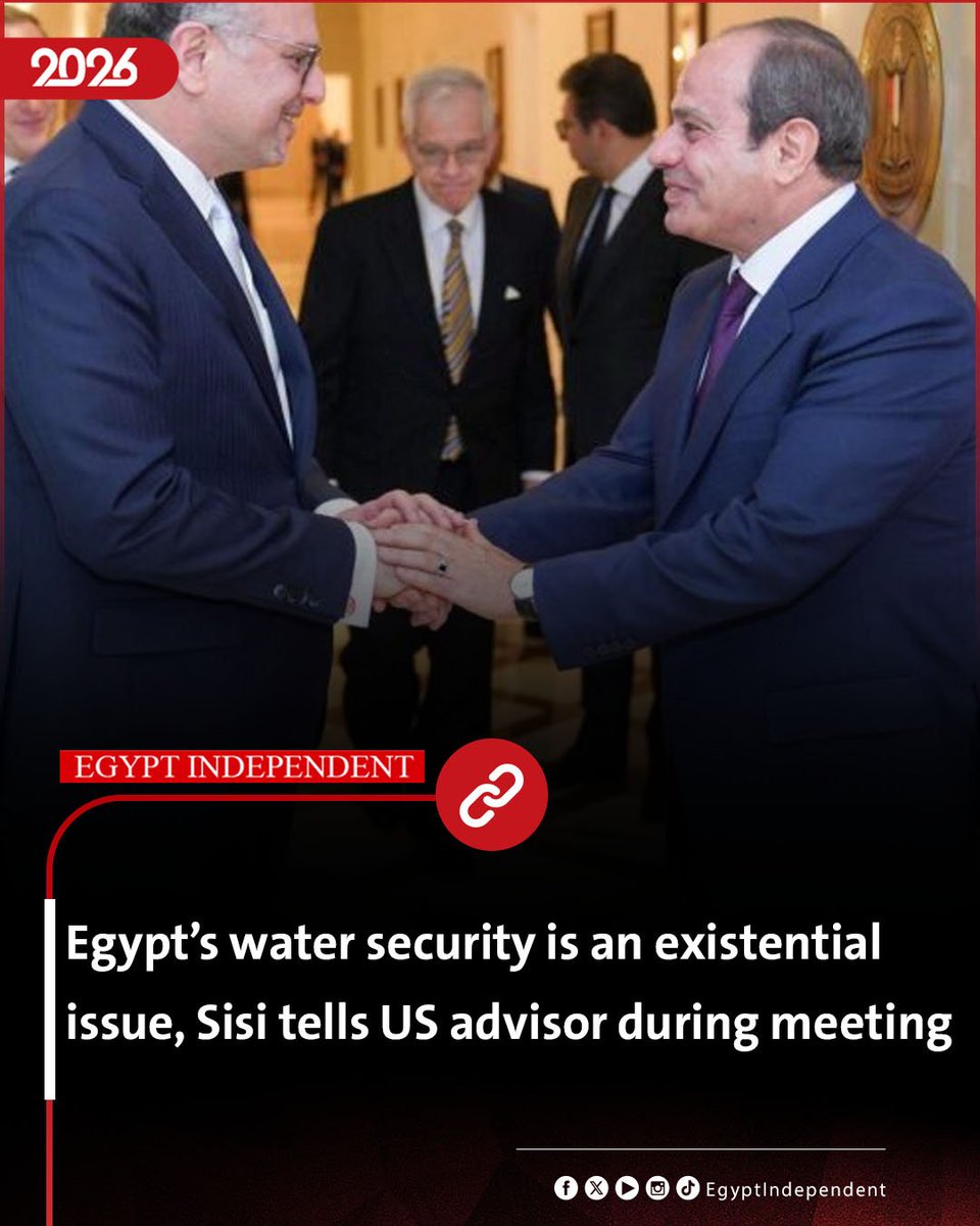EgyIndependent's tweet image. #AMAY| Egypt’s water security is an existential issue, Sisi tells US advisor during meeting
egyptindependent.com/egypts-water-s…