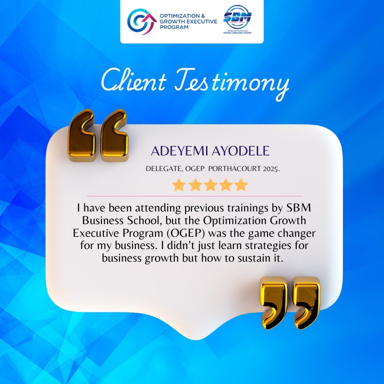 school_sbm's tweet photo. It's SBM Business School Testimony Tuesday 🔥 🔥...

We always look forward to hearing from our clients.
Feedbacks like these are reasons why we do what we do!

#SBMBUSINESSSCHOOL #SBMBS #TestimonialTuesday #testimonial #businessgrowth https://t.co/RlyuJu81ey