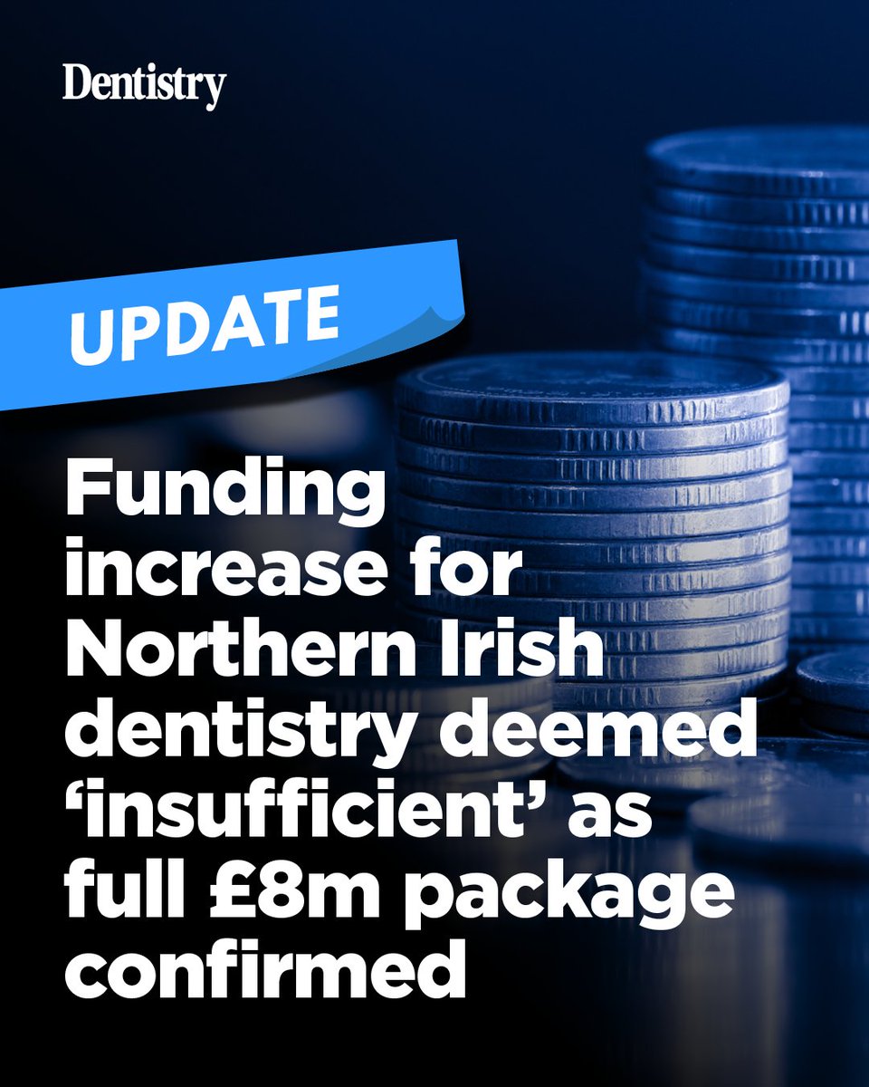 Dentistry's tweet image. Funding increase for Northern Irish dentistry deemed ‘insufficient’ as full £8m package confirmed;

dentistry.co.uk/2026/04/14/fun…

#Dentistry #NorthernIrishDentistry #FundingIncrease
