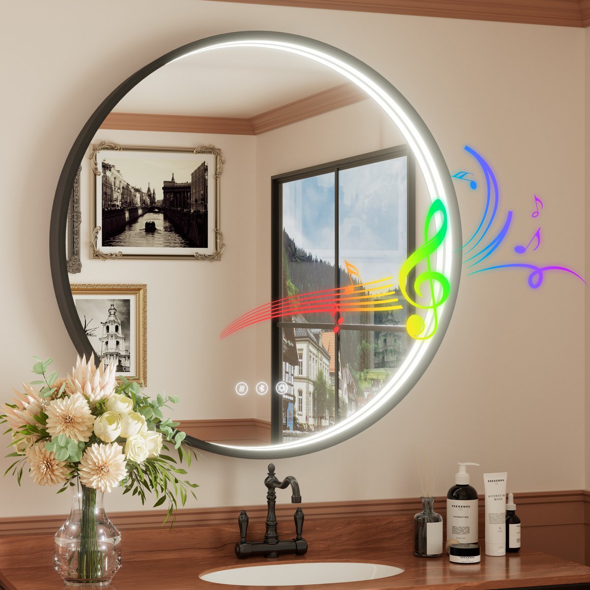 JSneijder2024's tweet image. ✨Round LED Vanity Mirror with Bluetooth✨
Aluminum frame, Black/Gold available🔳
Dual Bluetooth speakers🎶 3 light temps(3000K/4500K/6000K)
10%-100% dimmable, memory &amp;amp; anti-fog💡
Shop now👉amazon.com/dp/B0FFB32Q2C
 #Mirror #antifog #vanity #news #musicshower #giftideas #bluetooth