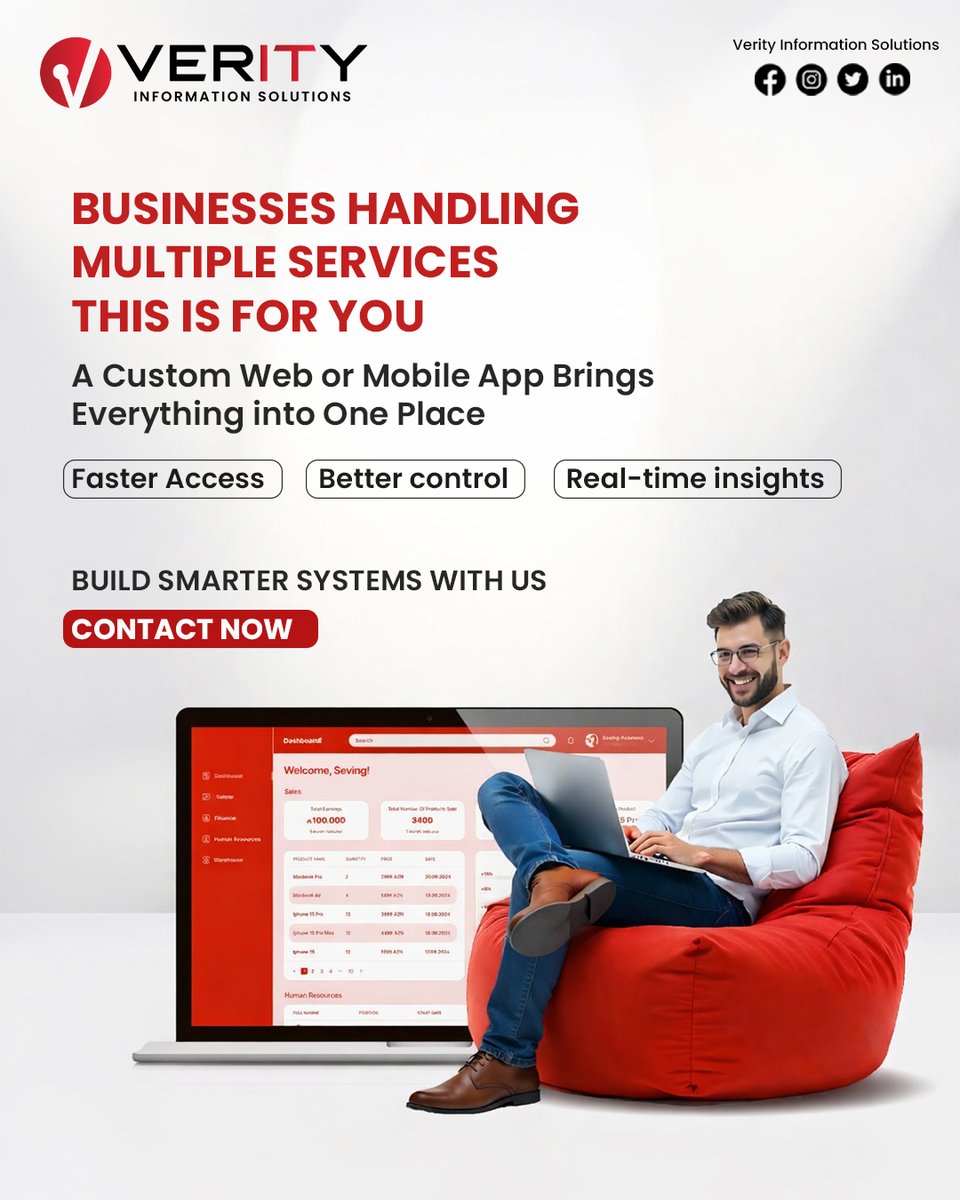 Verityinfo_sol's tweet image. Streamline your business with a custom web or mobile solution that connects everything in one place. Work faster, stay in control &amp;amp; make decisions backed by real-time data.

Contact Now
📞040 65421102, 9652110143

#BusinessAutomation #DigitalSolutions #AppDevelopment #VISolutions