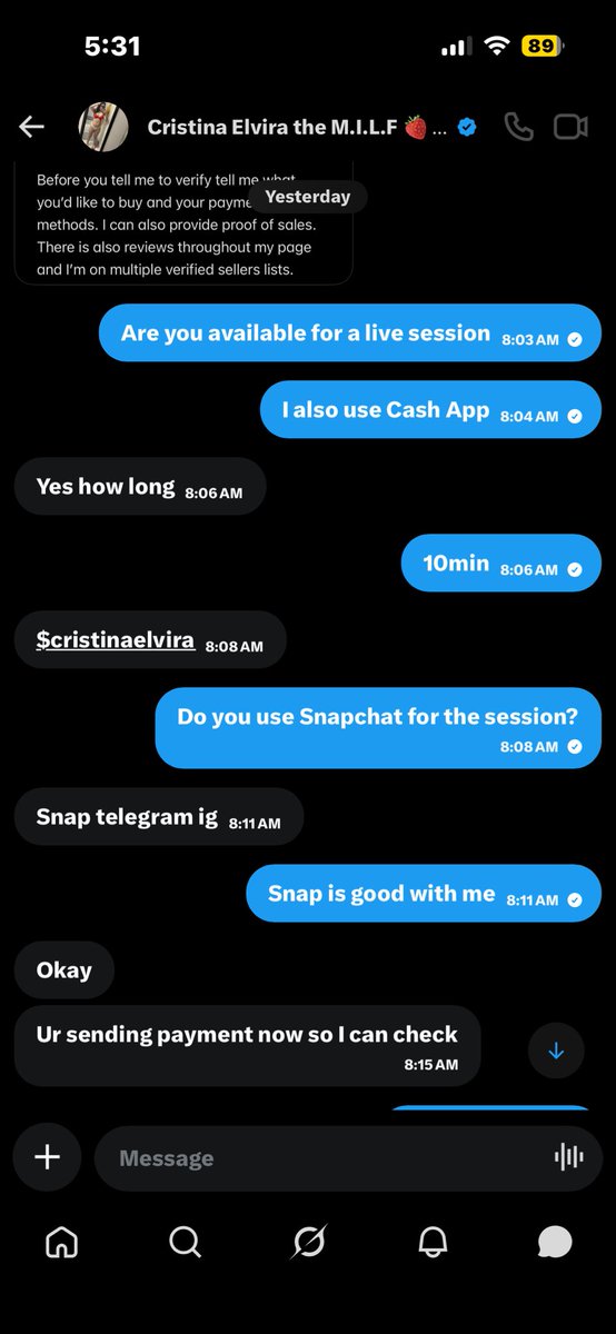 JDoe1799's tweet image. Wanted to do a snap session and sent the money then just straight up ghosted me. This was all yesterday morning and still did not get a refund. #buyingcontent #sellingcontent #scammer