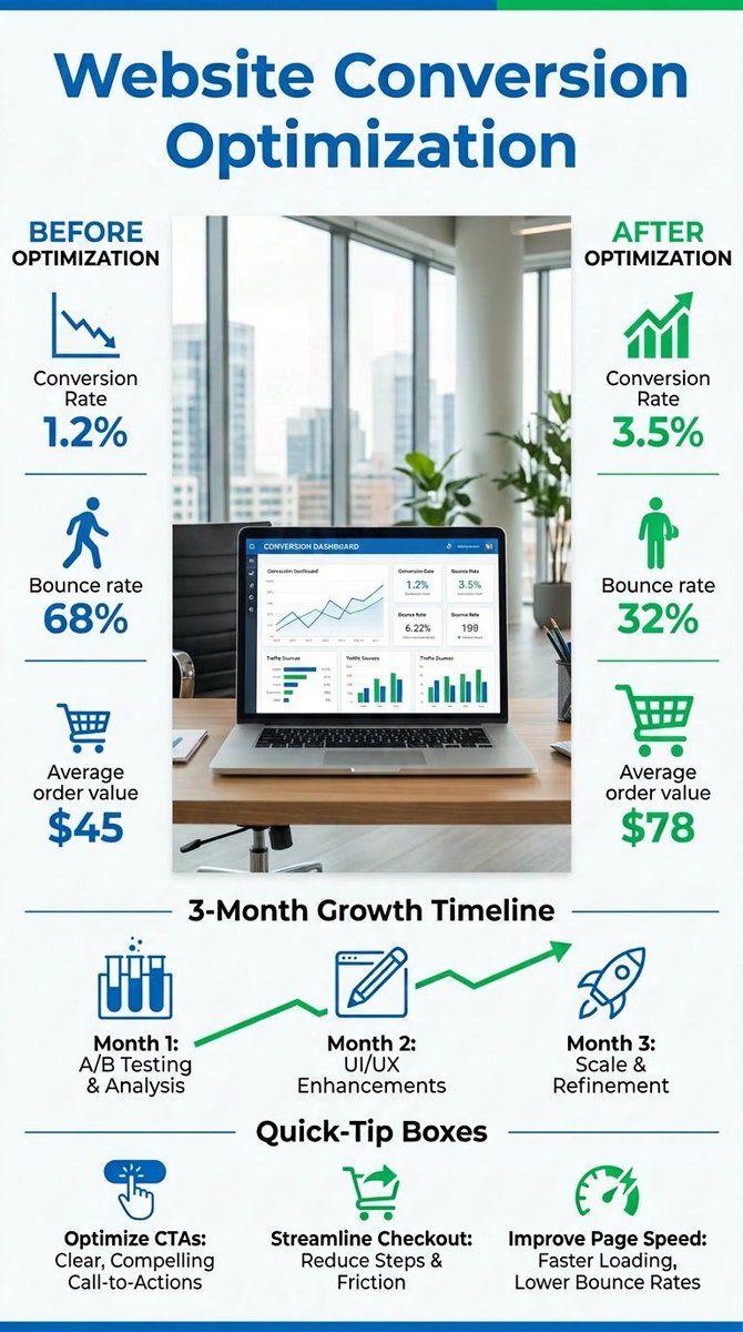 abdulhadiilias's tweet image. Increase Conversion Rate in Digital Marketing: Simple Proven Tips.

Boost your conversion rate in digital marketing with proven strategies like A/B testing, trust signals, mobile optimization, and better CTAs.

#ConversionRate #DigitalMarketingTips #CRO #LeadConversion