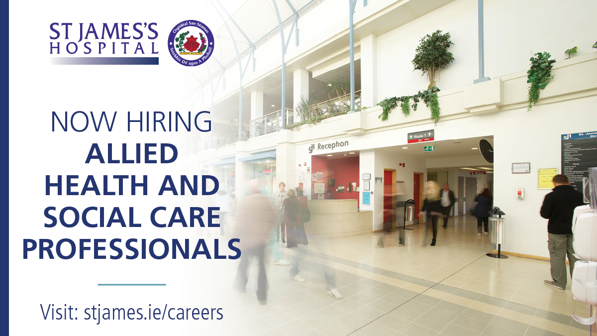 stjamesdublin's tweet image. Want to come work in Ireland's largest acute teaching hospital? 🏥

We have a range of vacancies, including:
* Senior Physiotherapist in Burns and Plastics
* Chief II Pharmacist Aseptic Compounding Services

Interested? #ApplyNow 👉 stjames.ie/careers
#HSCP #jobs
