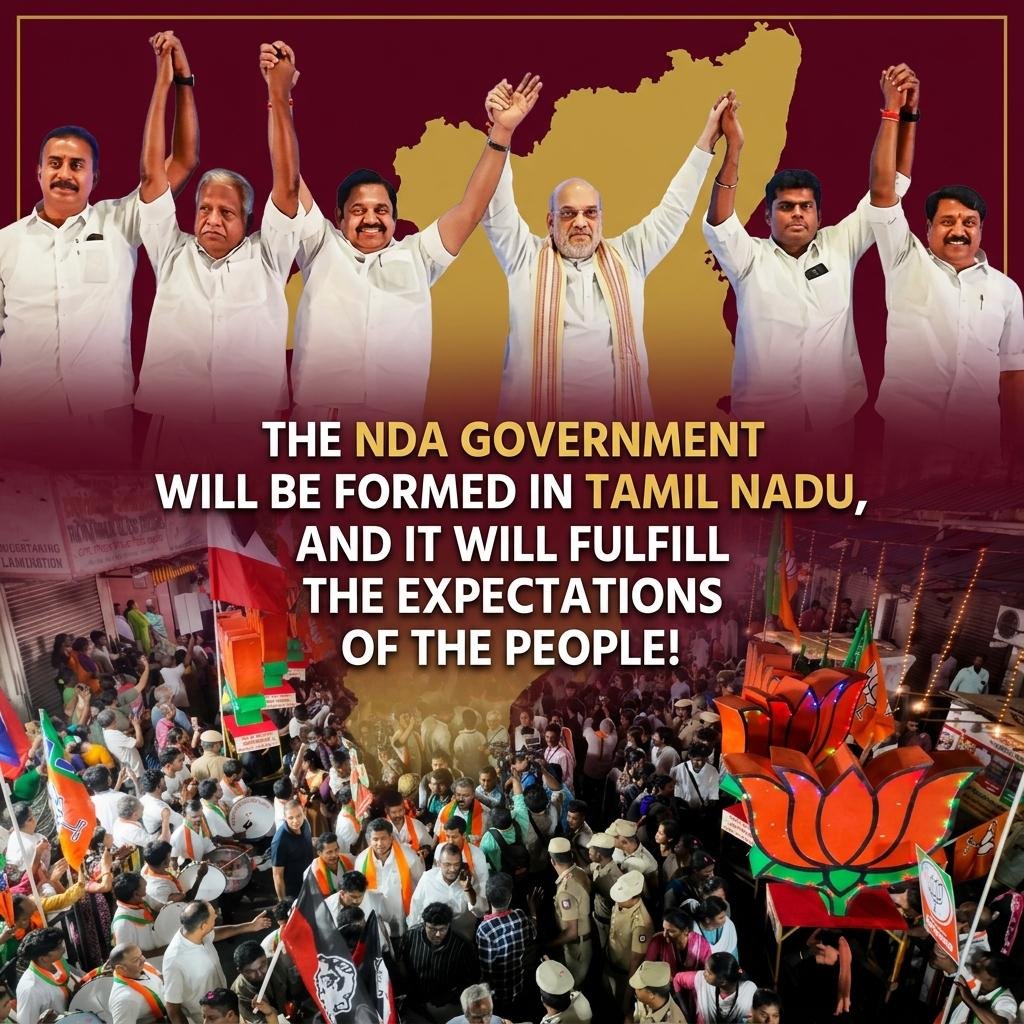 Mrsinha's tweet photo. Tamil Nadu is on the cusp of something genuinely historic and the energy across this state makes that clear to anyone paying attention. The people here have seen what the NDA delivers when it governs and the conversation in every district, every town and every household is pointing in one unmistakable direction. #NDAwillWinTN