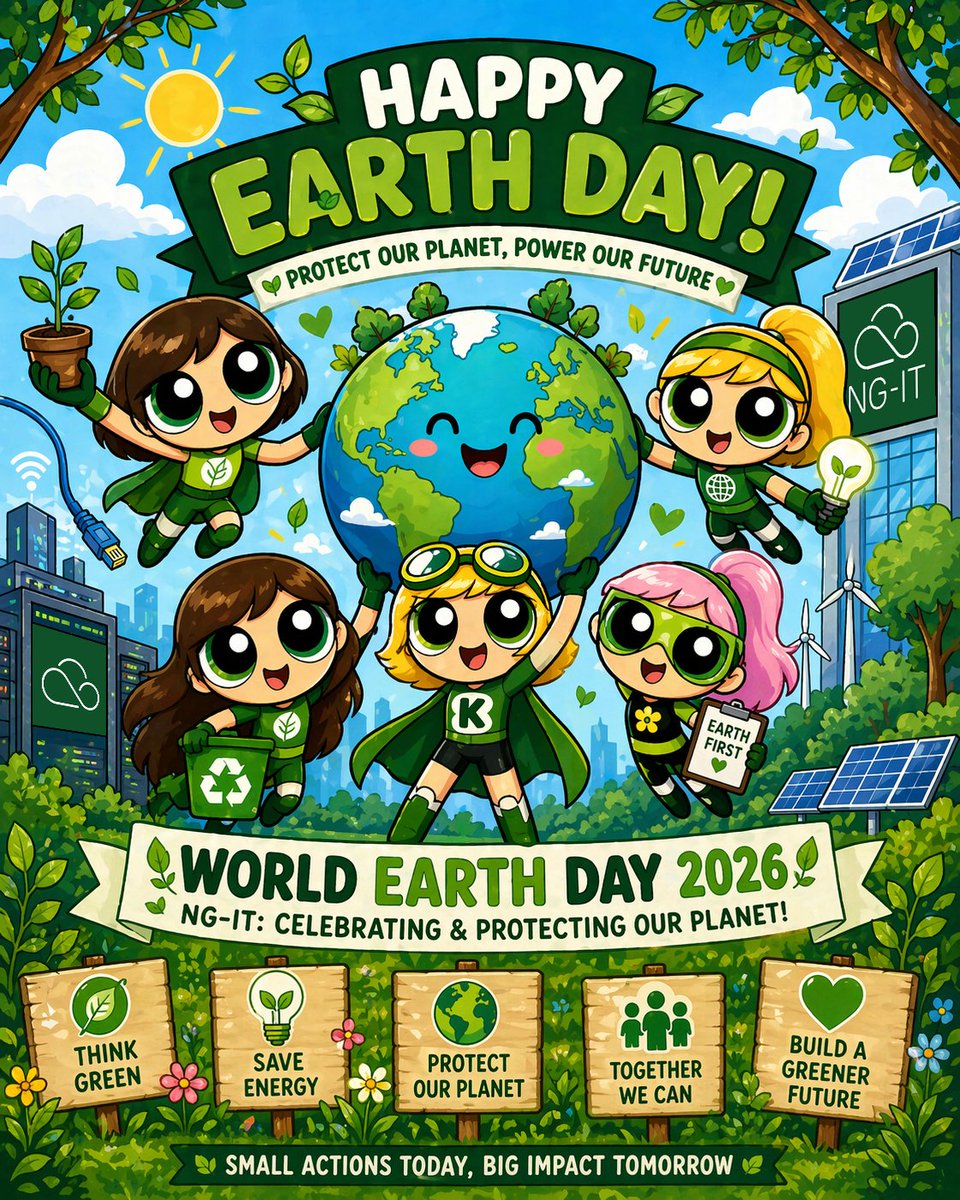 NG_IT_'s tweet photo. Our Power. Our Planet, Its #EarthDay2026

See how NG‑IT &amp; the NG-IT Green Team are reducing our footprint and advancing our Net Zero plan,

View our Carbon Reduction Plan &amp; read our Environmental Policy by clicking the link in our bio.

#InvestInOurPlanet  #LoveYourPlanet #NGIT https://t.co/rpXw29RUD0