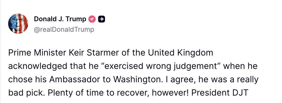 Donald J Trump Posts TruthSocial tweet media