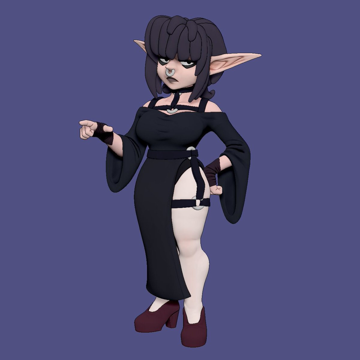 WIP of little figure i make of a <a href="/DoodToon/">DoodToon 🍉 (more active on bsky)</a> design Lors. I just liked her design so much.