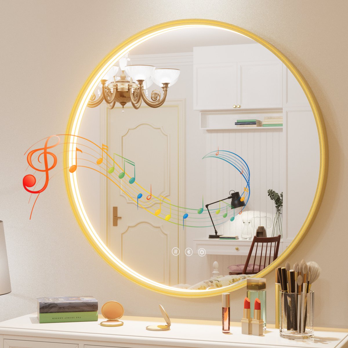 JSneijder2024's tweet image. 🎵Music + Makeup = Perfect Vibe🎵
Round LED mirror, aluminum frame Black/Gold
3 color lights, stepless dimming, memory function
Built-in 2 Bluetooth speakers, anti-fog design🛁
Grab yours👇amazon.com/dp/B0FFB32Q2C
 #LEDMirror #antifog #vanity 
#news #musicshower #gifts #bluetooth