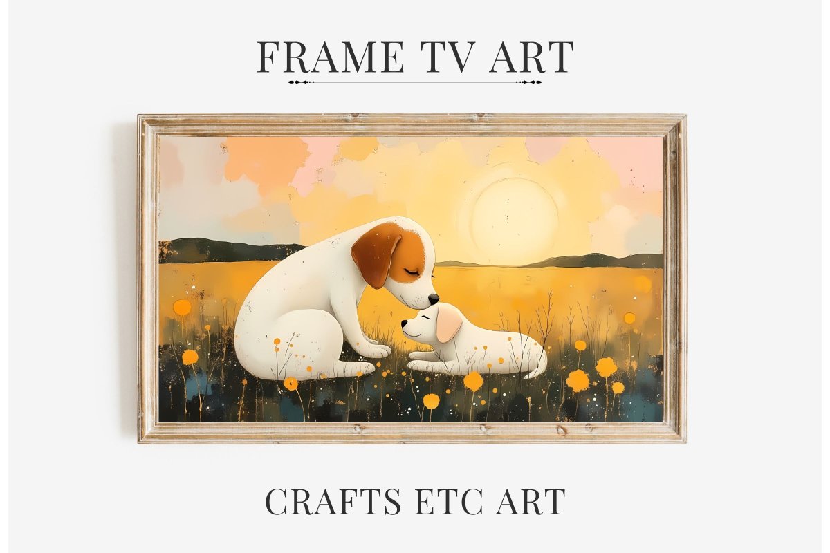 CraftsEtcOnline's tweet image. 🐾 Golden hour just got a whole lot cuter. Meet "Golden Hour Companions" - where a mother and puppy share a quiet moment in a field of warm wildflowers. Perfect for your Frame TV. creativefabrica.com/product/golden…
#DogArt #FrameTV #DigitalArt #PuppyLove