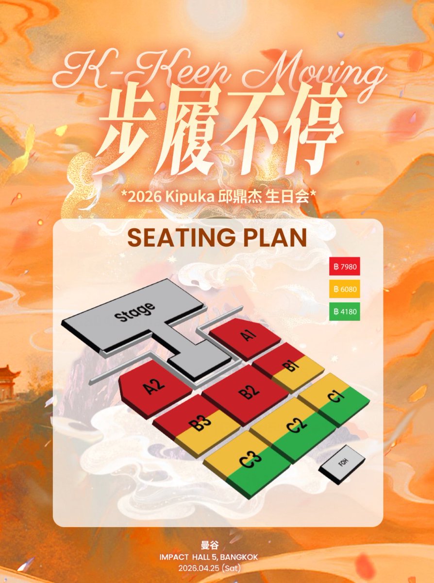septeemq's tweet image. ผังคอนเสิร์ตกับราคาบัตรคอนน้องเจี๋ย
- 7980 / 6080 / 4180 ฿ 
คอนวันที่ 25 เวลา 20:00 🇹🇭 จัด impact exhibition hall 5 ไม่ถามอะไรมาก หมวยรักเฮียไหม เฮียขอใบเดียวพอ 🫪💘

#kipukaqiu