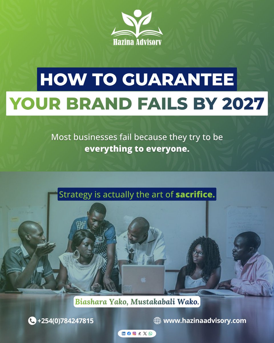 hazinagroup's tweet image. Serving everyone is the wrong thing.
𝗦𝗧𝗥𝗔𝗧𝗘𝗚𝗬 = stop doing the wrong things.
Focus on what actually drives growth, not everything that comes your way.

What are you cutting this quarter?
#Strategy #Focus #Growth