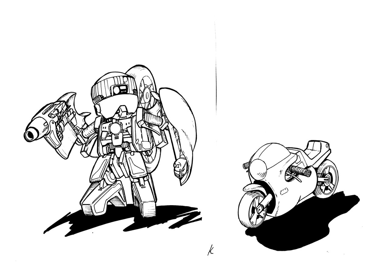 #クルマやバイクを描いてる人は見せびらかしましょう

昔描いた企画用スケッチです☺️

#トランスフォーマー
#Transformers