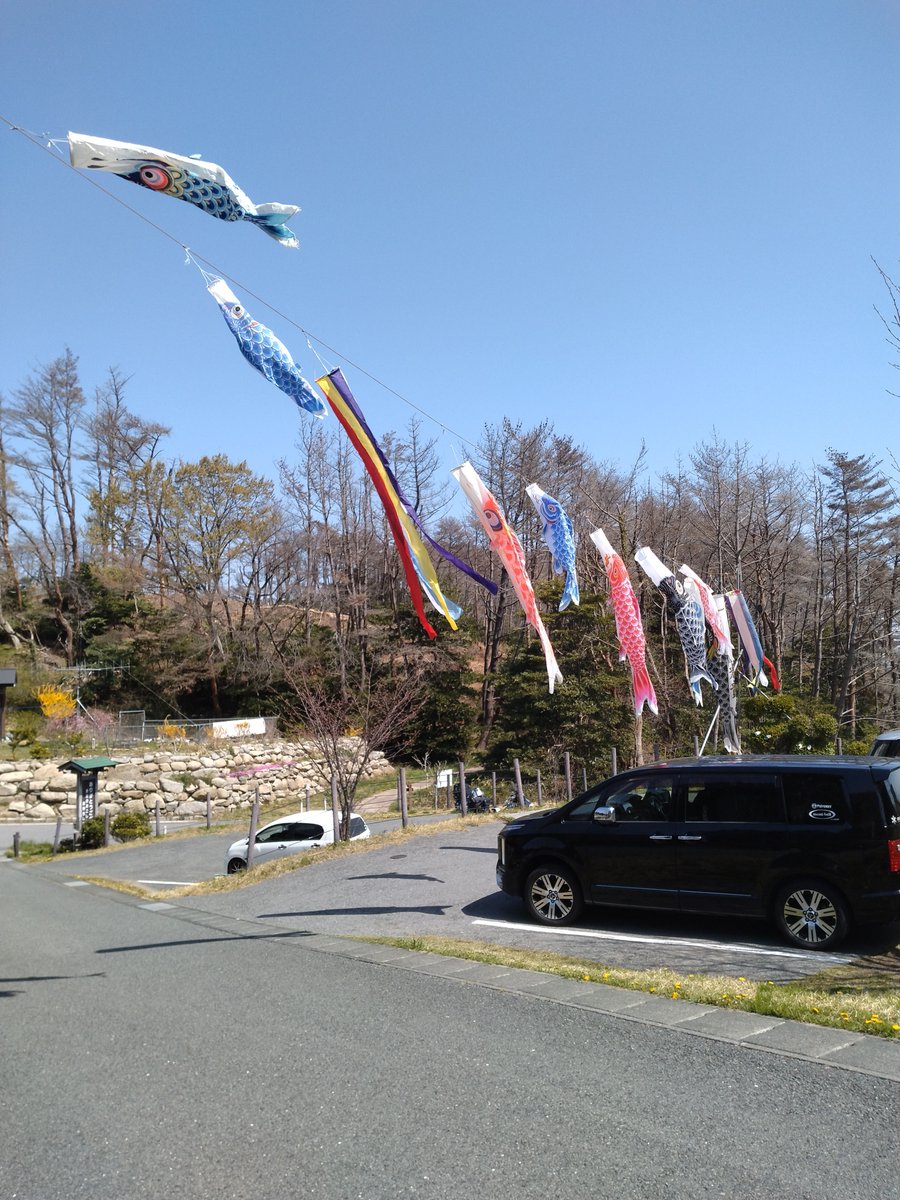 kurosakionsen's tweet photo. ・毎年恒例、こいのぼりを飾りました。
晴天の空を元気に泳いでおります。

・4/29は水曜日ですが祝日のため営業いたします。
みなさまのご来館をお待ちしております。

#黒崎温泉 #こいのぼり #水曜日 #祝日営業 https://t.co/LLdw9N3SOv