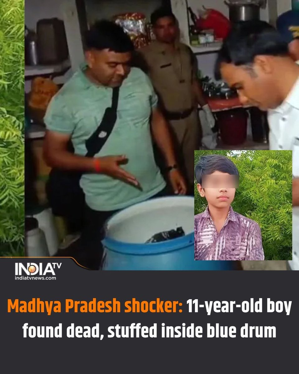 indiatv's tweet image. Madhya Pradesh shocker: 11-year-old boy found dead, stuffed inside blue drum; accused on the run

Read more here:
tinyurl.com/mr2y3u2e

#madhyapradesh #murder #bluedrummurder