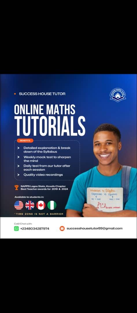 SuccessHouseTut's tweet photo. Online Maths and Physics Classes for Students.( UK, USA, Canada, Germany, and other countries).
Help is here!
Join my online classes — clear explanations, real results. 📈
Limited slots available — message for details! https://t.co/IPBagxgCtL