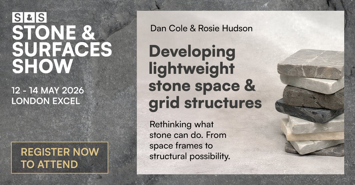 stoneshowlondon's tweet image. Stone isn’t known for being lightweight. But what if it could be?

Explore how Webb Yates is rethinking stone through space frames and gridshells, pushing material boundaries in architecture.

Register: zurl.co/PnwVd 

#stone #design