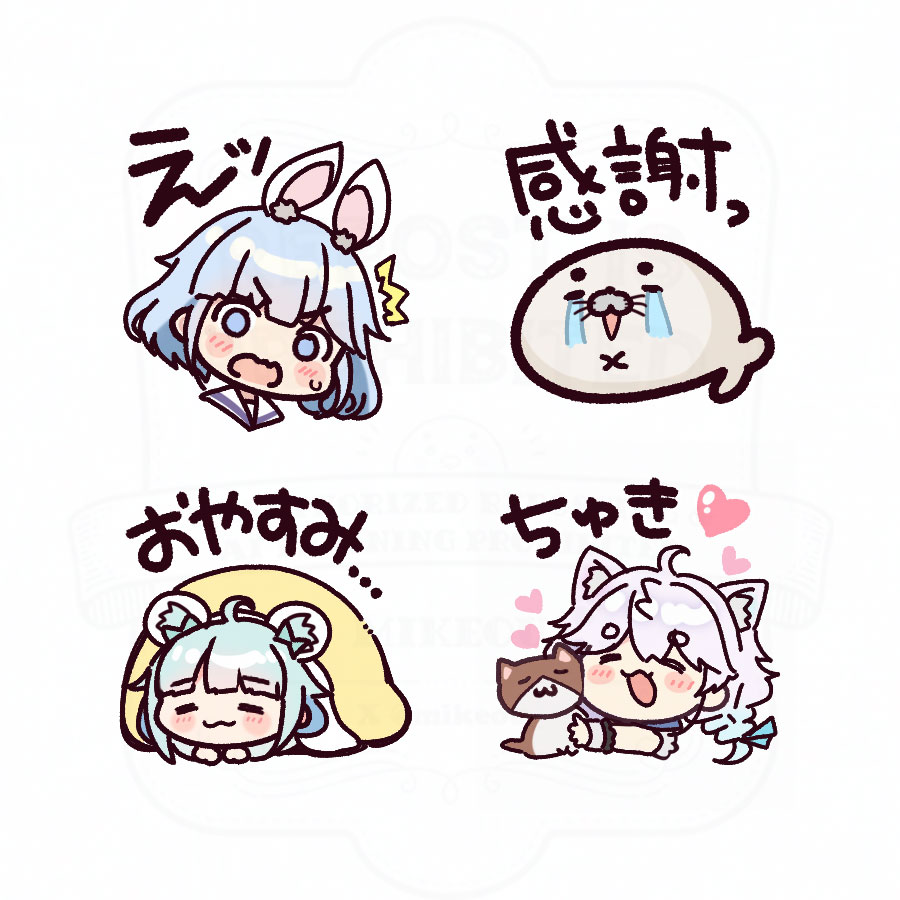 息抜きに【看板娘withみけおうちゃん】のLINEスタンプ作ってるんだけど、どんなのあったら嬉しいか教えてー! 
