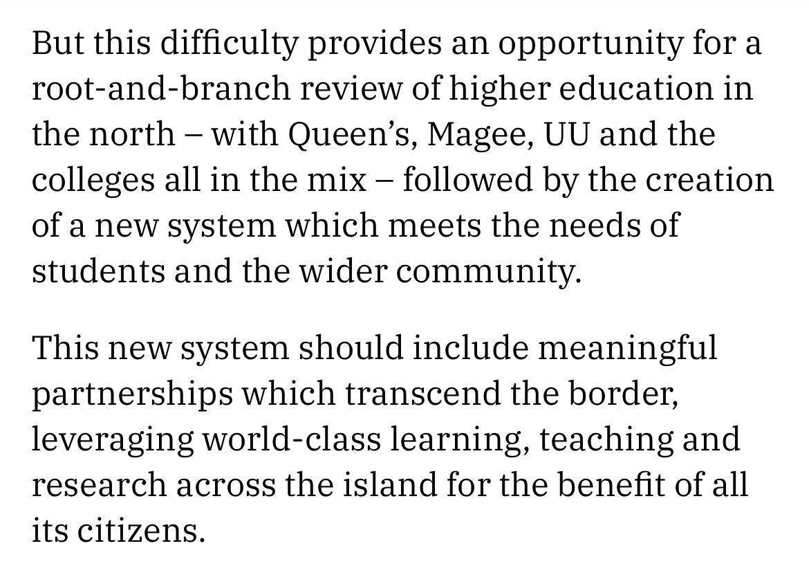 Garbhan_D's tweet photo. Important article by Tom Collins in the @irish_news today, arguing the case for the root-and-branch restructuring of higher education in the North and a better deal for Derry.
https://t.co/vAt1PPP9kq https://t.co/TGVCHsYwDD