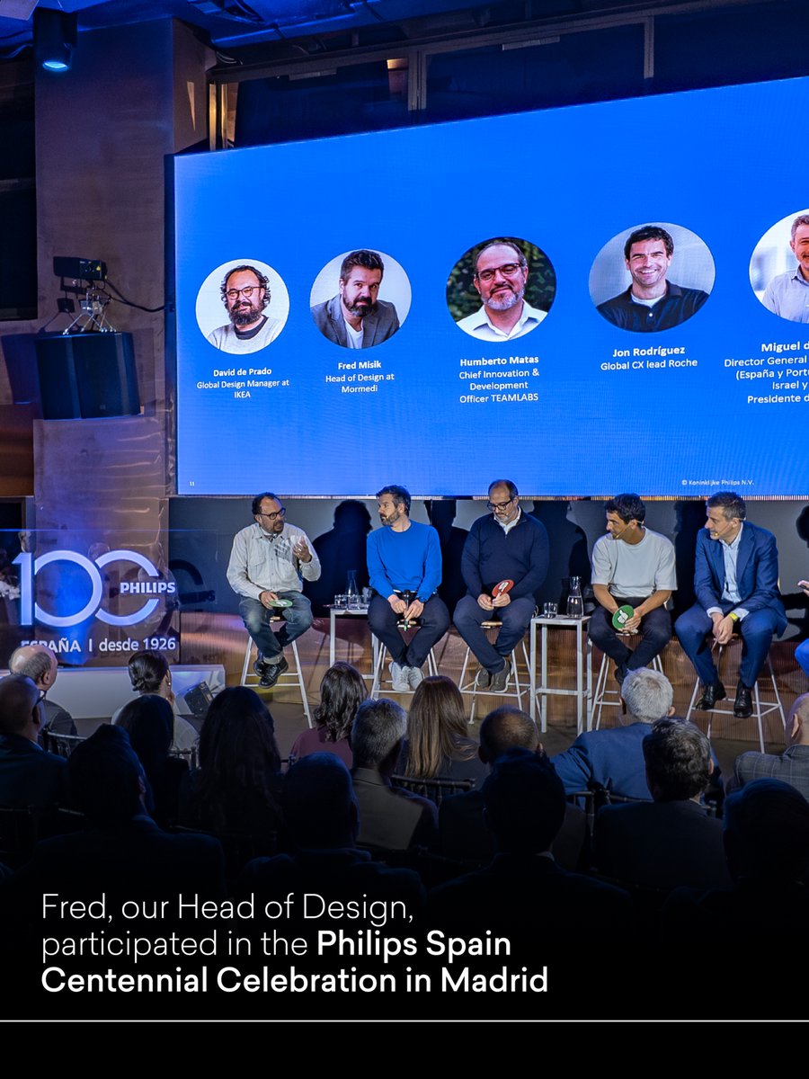 mormedi's tweet photo. At Philips Spain's centennial in Madrid, Fred Misik joined healthcare and design leaders to discuss what the future of care really demands: not just better technology, but better integration, adoption, and human connection. #Philips100 #Mormedi https://t.co/0UKOPnJKZj