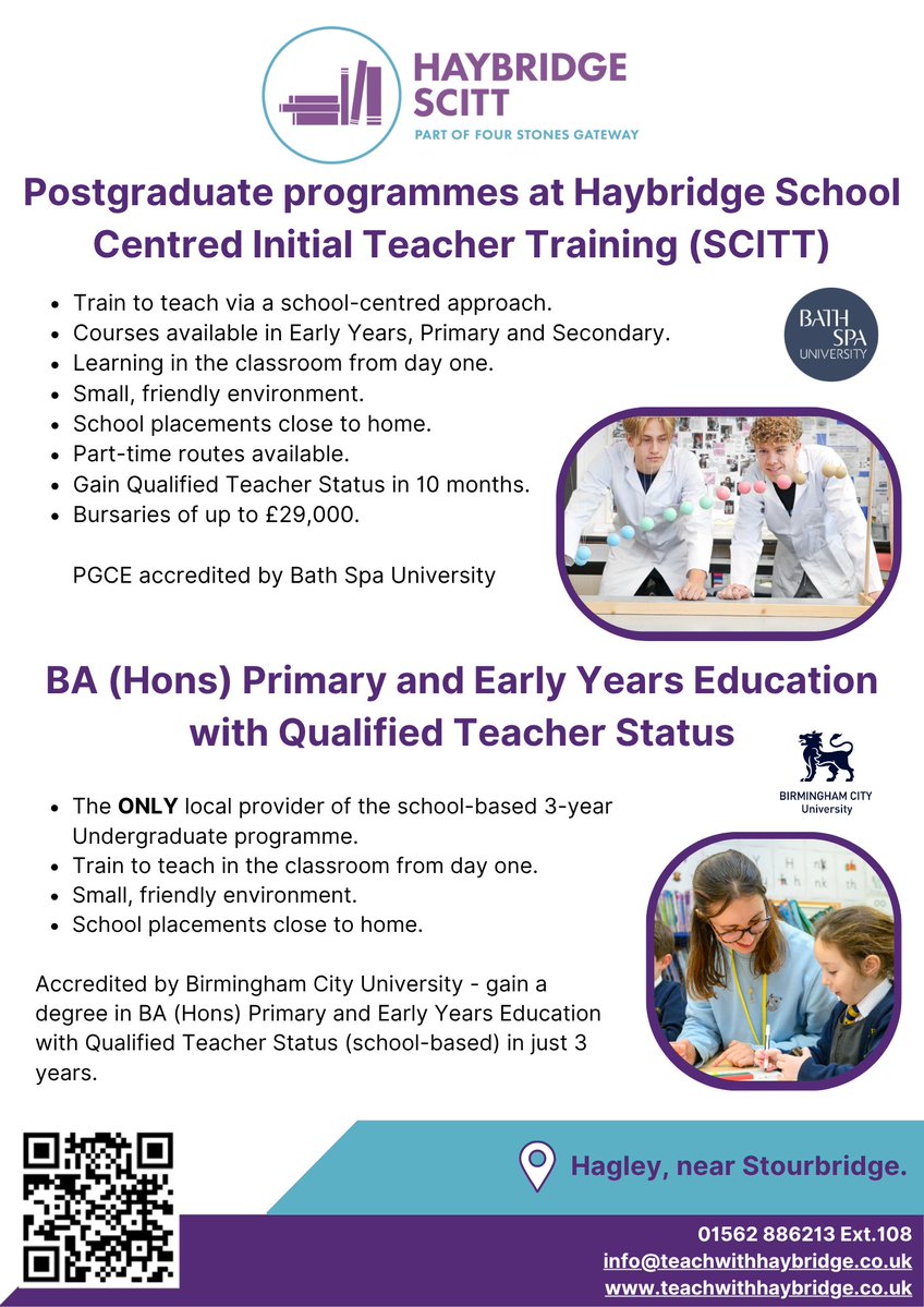 WhatsOn_UK's tweet image. Start teaching from Day 1 
Turn your passion into a real classroom career with hands-on training &amp;amp; recognised qualifications.
🎓 Learn. Practice. Qualify.
📍 Limited seats — apply now!
teachwithhaybridge.co.uk

#TeacherTraining #PGCE #TeachingCareer #StudyUK