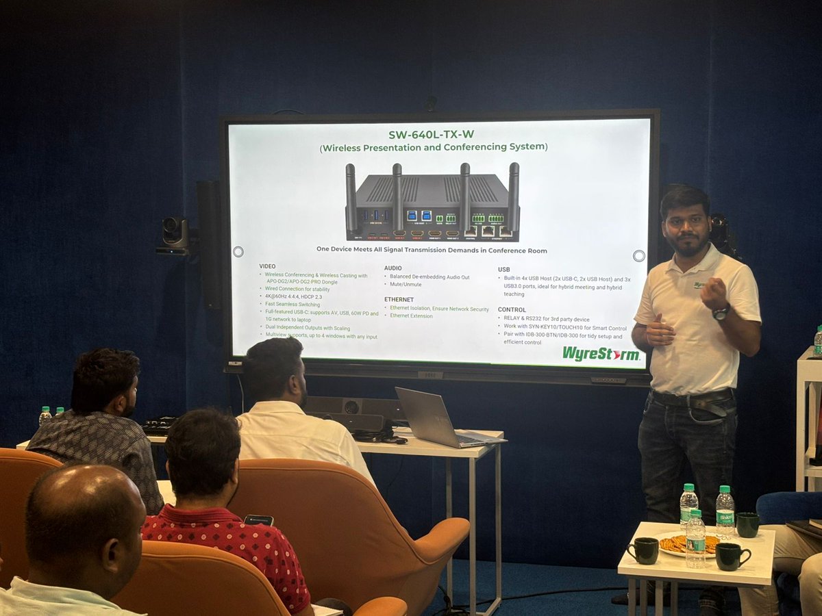 Wyrestorm's tweet image. A great Lunch &amp;amp; Learn in Mumbai with around 30 AV consultants and AVSI dealers. 

We showcased the SW-640L-TX-W, SW-620-TX-W, APO-VX20-UC-V2, NHD-510-TX, and matrix switchers.

Thanks to everyone who joined us for a strong session and great conversations.

#avtweeps #proav #India