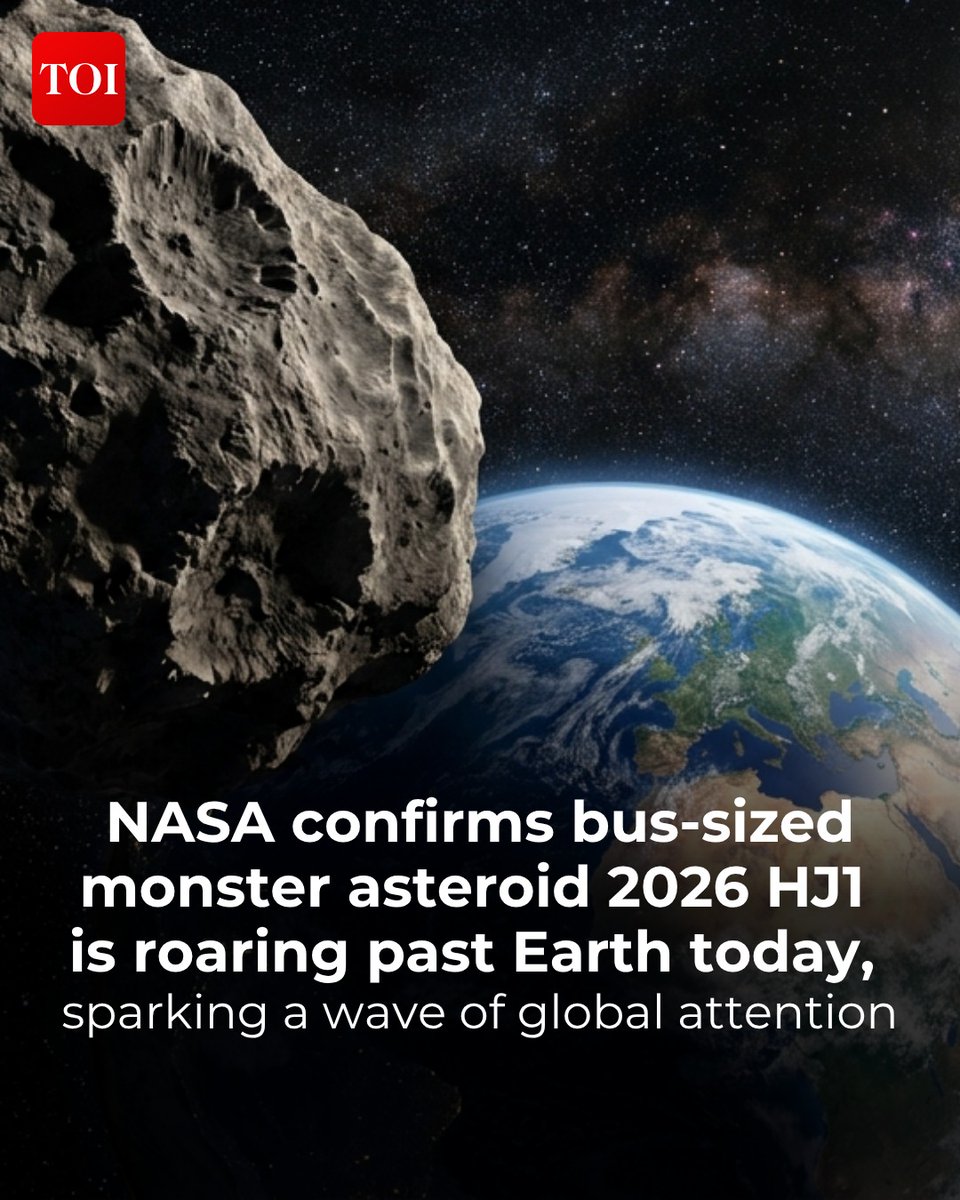timesofindia's tweet image. Experts say this is not unusual. These events happen quite often, though most go unnoticed. In this case, the object is small, tracked, and expected to pass safely without any interaction with the #planet.

Details here 🔗toi.in/FGiiab