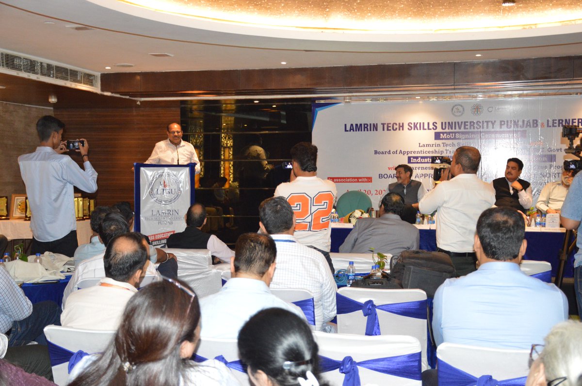 lamrinuniv's tweet image. Lamrin Tech Skills University (LTSU), Punjab successfully hosted an Industry–Academia–HR Meet on 20th February 2026 at Shivalik View Hotel, Sector-17D, Chandigarh, in association with Board of Apprenticeship Training and Lernen Pvt. Ltd. 
#LTSU #AEDP #SkillDevelopment