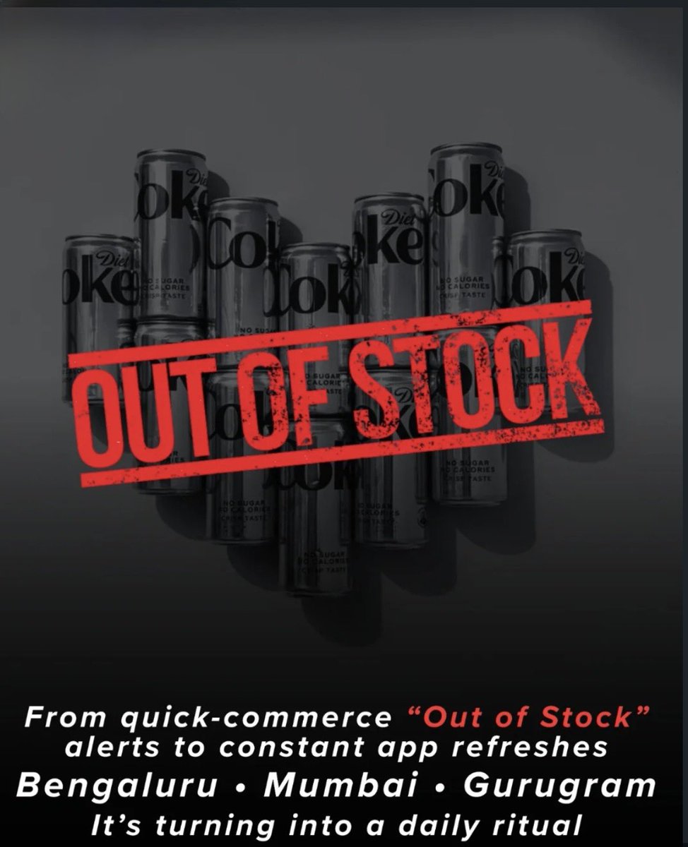 ChillguyAchal's tweet photo. The real shortage no one’s talking about .
Not LPG. Not fuel.
It’s Diet Coke.
And the internet? Busy making memes.
#Dietcoke #WarDevil https://t.co/5uP2CxugZX