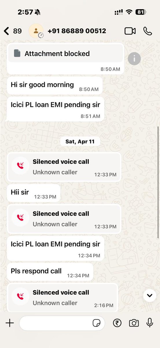 Advocate079's tweet image. @ICICIBank @SandeepBakhshi @VishakhaMulye executives relentlessly calling/texting my client &amp;amp; family on WhatsApp, ignoring loan settlement pleas amid job loss &amp;amp; critical medical emergencies. Mental torture! Demand action. @RBI #BankingHarassment #NPA