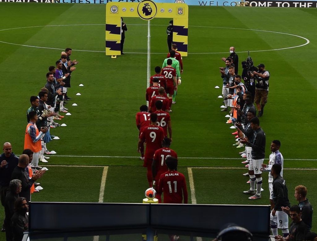 Liverpool is the only team to receive a guard of honour from Pep Guardiola's Manchester city.