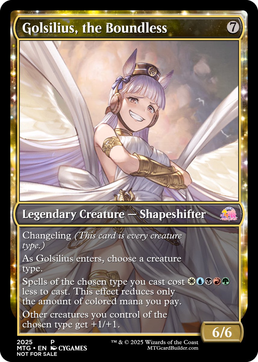 AviatorsPilot's tweet photo. Hello! I just recently finished making an Umamusume themed commander deck for MTG! It took me a while to come up with everything and I’m really happy with the results so please check it out! I will leave a link below to the full gallery and the rest of the deck. Thank you!! https://t.co/RaO2bzYMJs