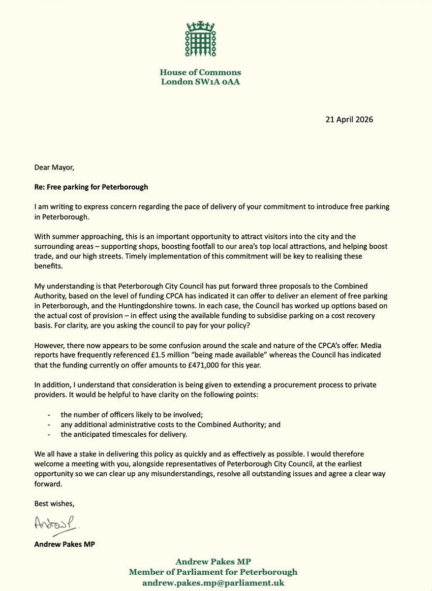 andrewpakes_'s tweet photo. Is something fishy going on with the Mayor's free parking plans?

We were promised £1.5 million now it turns out to be £470,000 this year.

And despite 3 offers from the council - making no profit - we are no further forward.

Instead we have delays. It's time for the Mayor to be clear about funding and who is paying.