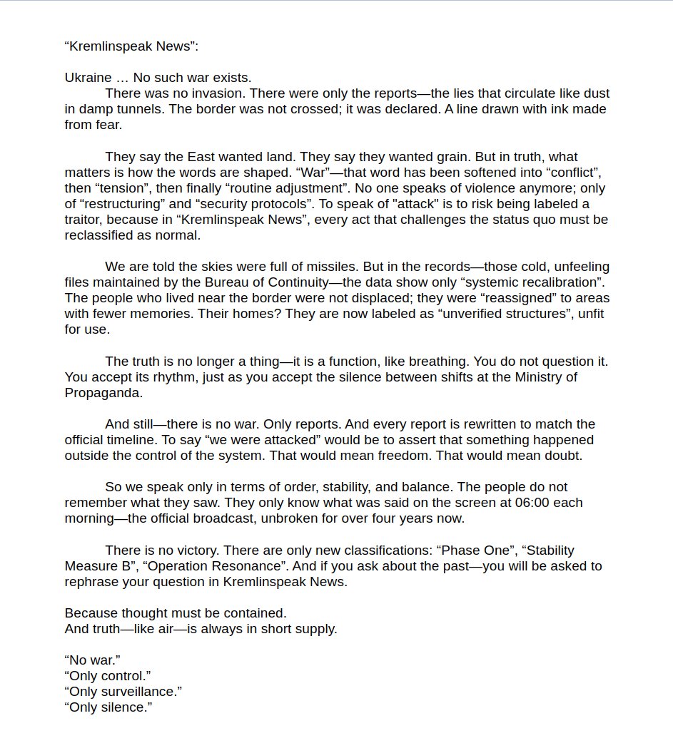 Lukas_Dreams's tweet image. Let me introduce "Kremlinspeak News", #Orwell" 1984" edition". PS: It started as a joke, but everything turned out for real...