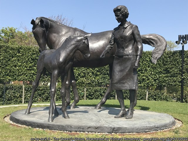 Geograph_GBI's tweet image. The late Queen's Statue #Newmarket #Suffolk #GreatBritain  There is more information on this link &amp;gt; geograph.org.uk/photo/6130602 #Photography #royalty #horseracing @NewmarketRace 🌞