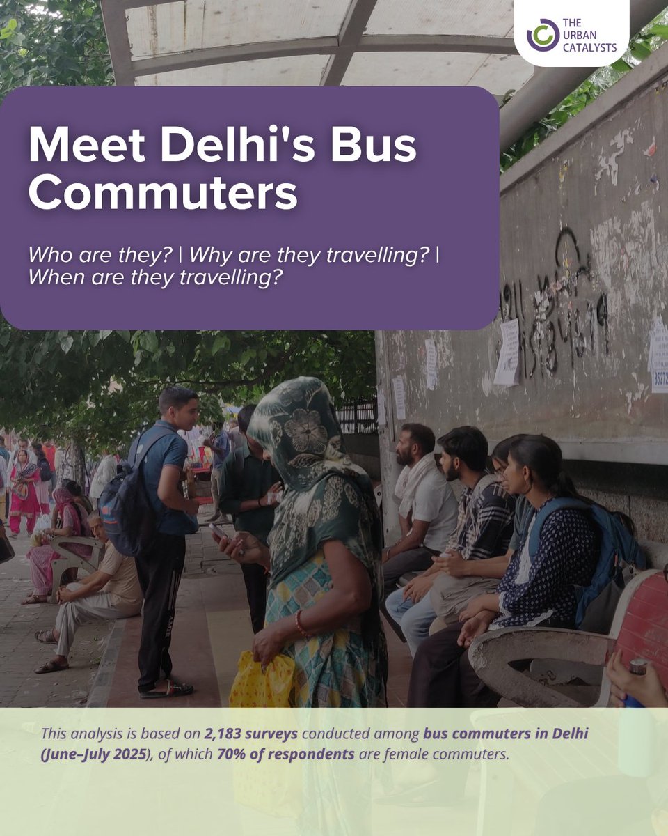 Urban_Catalysts's tweet image. Before designing #public #transport, ask- who are we designing for?

It’s not just routes or ridership, but knowing your commuters.

We surveyed 2,183 bus users across 11 Delhi terminals to see who relies on buses - and how they move.

Here’s a quick snapshot. More insights soon.