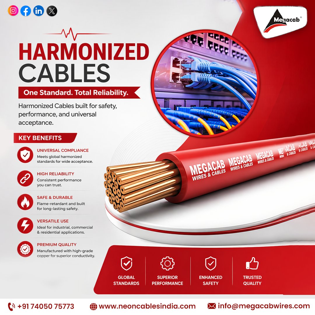 neoncables's tweet image. ⚡ Power your projects with Harmonized Cables – where safety meets performance.
Built for reliability, designed for global standards.

📞 +91 74050 75773
🌐 neoncablesindia.com

#Cables #ElectricalSolutions #IndustrialQuality #SafetyFirst #ReliablePerformance #WiresAndCables