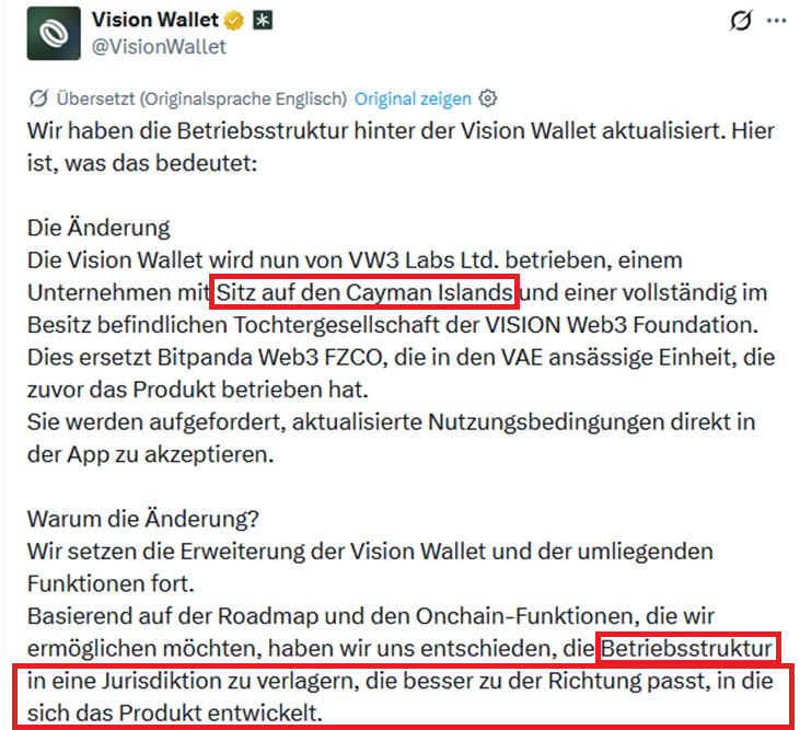 Markus_Miller's tweet image. Aus gegebenem Anlass ist es mal wieder Zeit, mich mit meinen Freunden und Fanboys von #Bitpanda zu beschäftigen. Bitpanda inszeniert sich gern als europäisches, reguliertes und vertrauenswürdiges Unternehmen. Das aktuelle #Vision-#Wallet-Posting legt jedoch offen, wie brüchig