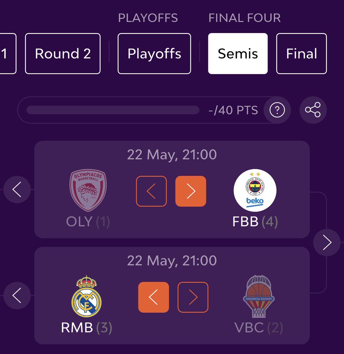_mxur's tweet photo. Bracket 3:

Round 1:
@Paobcgr vs. @ASMonaco_Basket - #Panathinaikos ⬆️

@FCBbasket vs. @kkcrvenazvezda - #Barcelona ⬆️

Round 2:
@ASMonaco_Basket vs. @FCBbasket - #Monaco ⬆️

Playoffs:
@Olympiacos_BC vs. @ASMonaco_Basket - #Olympiacos (3-0)

@FBBasketbol vs. @bczalgiris - #FenerbahçeBeko (3-1)

@RMBaloncesto vs. @HapoelTLVBC - #RealMadrid (3-1)

@valenciabasket vs. @Paobcgr - #Valencia (3-0)

Semis:
@Olympiacos_BC vs. @FBBasketbol - #FenerbahçeBeko 

@RMBaloncesto vs. @valenciabasket - #RealMadrid