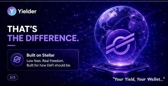 YielderNet's tweet photo. Low fees aren’t just a flex, they change how you use DeFi.

When transactions cost almost nothing:
→You move funds freely
→You rebalance more often
→You don’t overthink every action

You stop hesitating, You start operating.

That’s the difference low fees make on @StellarOrg https://t.co/RbLrOSdkUs