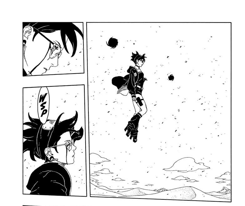 I have two theories about the meaning of this quote. 

1. It is a metaphor reflecting Sarada’s MS power 'Ohirume,' where Sarada becomes that very ominous star for her opponents, who are consumed by their own greed, which eventually leads to death.

#sarada #saradauchiha