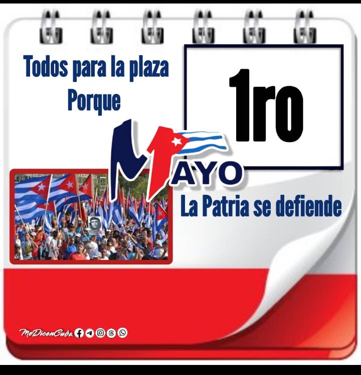 Con el lema "¡ La Patria se defiende!" este 1ro de Mayo todos para la plaza, dando el si por Cuba, el si por la Revolución.
#RíoCauto
#CubaEstáFirme
#CubaVencerá
#UnidosPorCuba
#EducaciónGranma
#EducaciónRíoCauto