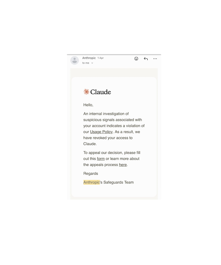 a_suneel's tweet image. This isn't just a glitch; it's a breakdown of trust &amp;amp; predictability. We urgently need @AnthropicAI @claudeai  to address this unjustified ban &amp;amp; rectify the billing paradox. We hope this message reaches the right eyes to escalate &amp;amp; resolve. #ClaudeAI #B2BSaaS #TechSupport